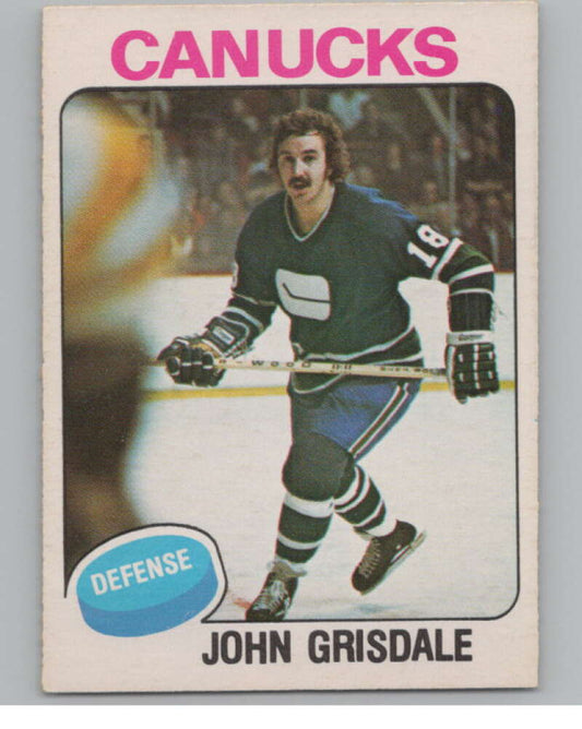 1975-76 O-Pee-Chee #339 John Grisdale  RC Rookie Vancouver Canucks  V99627 Image 1