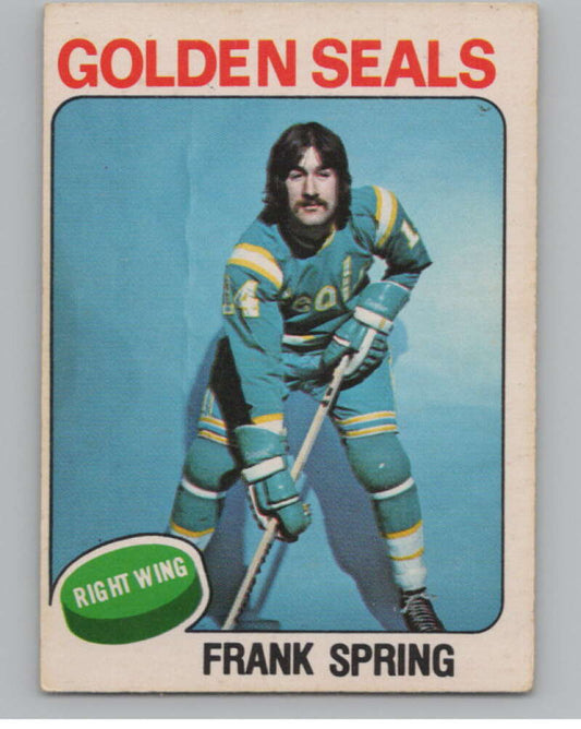 1975-76 O-Pee-Chee #341 Frank Spring  RC Rookie Golden Seals  V99630 Image 1