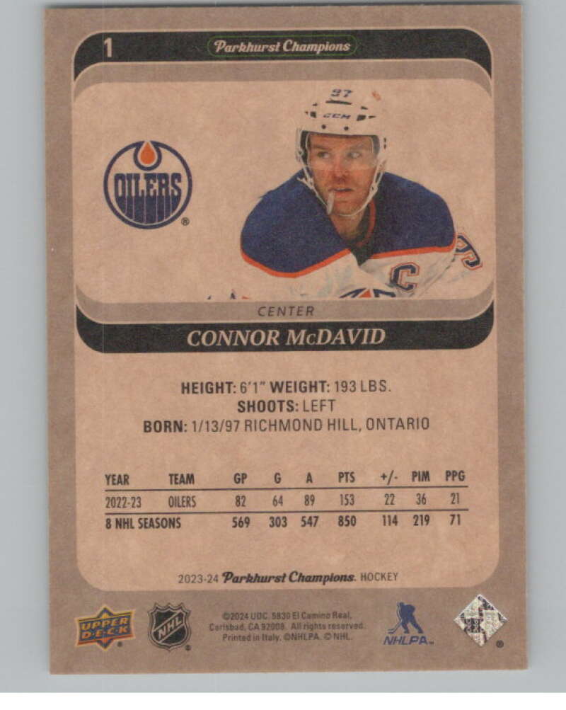 2023-24 Parkhurst Champions #1 Connor McDavid  Edmonton Oilers  V99648 Image 2