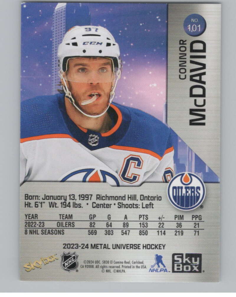 2023-24 Skybox Metal Universe #101 Connor McDavid  Edmonton Oilers  V99668 Image 2