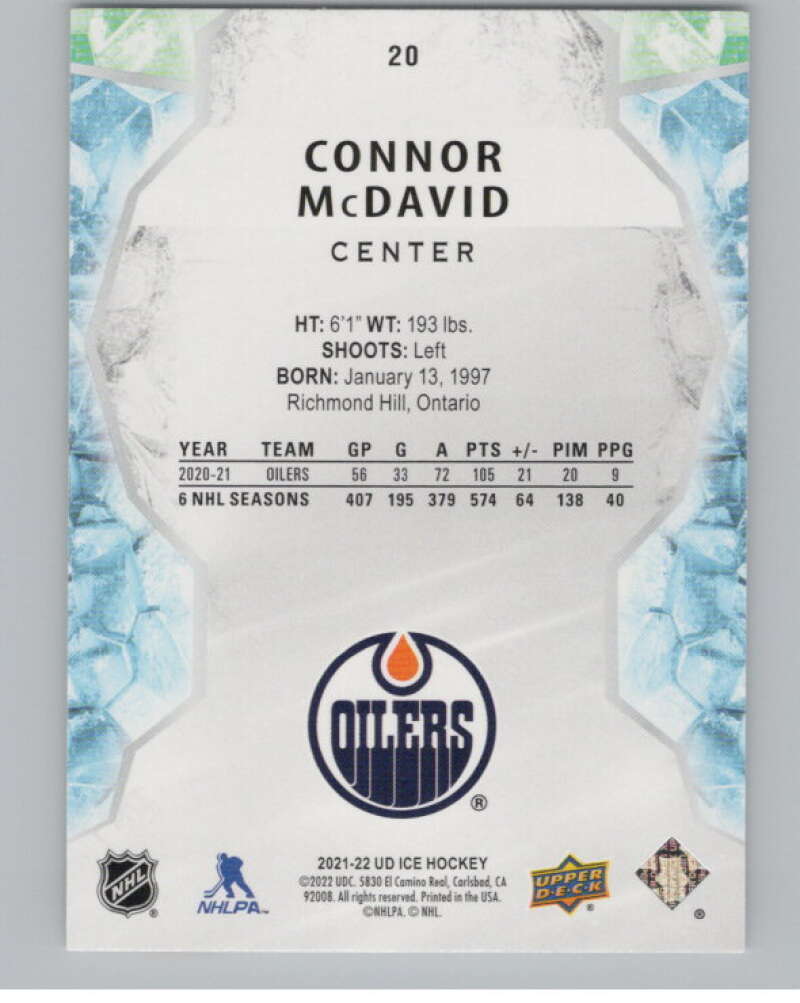 2021-22 Upper Deck Ice #20 Connor McDavid  Edmonton Oilers  V99686 Image 2