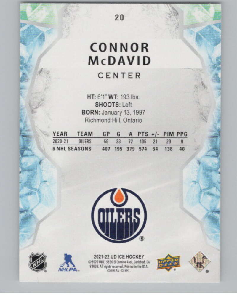 2021-22 Upper Deck Ice #20 Connor McDavid  Edmonton Oilers  V99689 Image 2