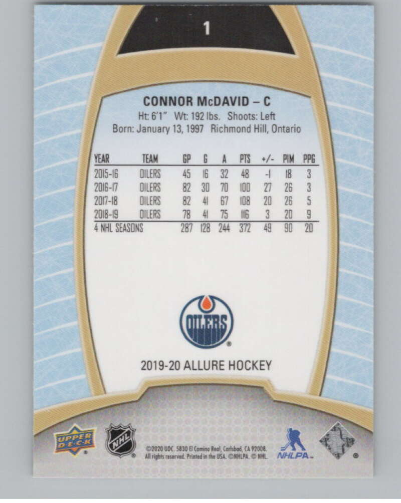 2019-20 Upper Deck Allure #1 Connor McDavid  Edmonton Oilers  V99691 Image 2