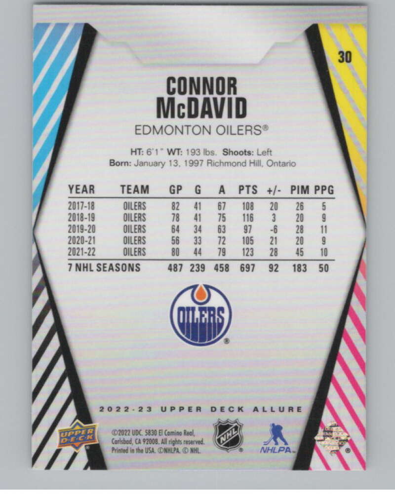 2022-23 Upper Deck Allure #30 Connor McDavid  Edmonton Oilers  V99693 Image 2