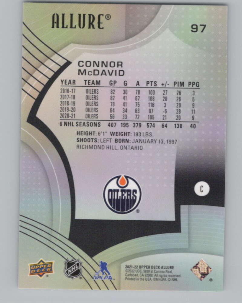 2021-22 Upper Deck Allure #97 Connor McDavid  Edmonton Oilers  V99696 Image 2
