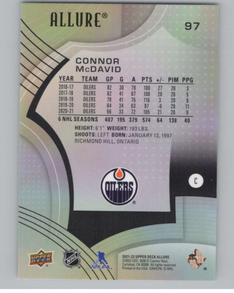2021-22 Upper Deck Allure #97 Connor McDavid  Edmonton Oilers  V99700 Image 2