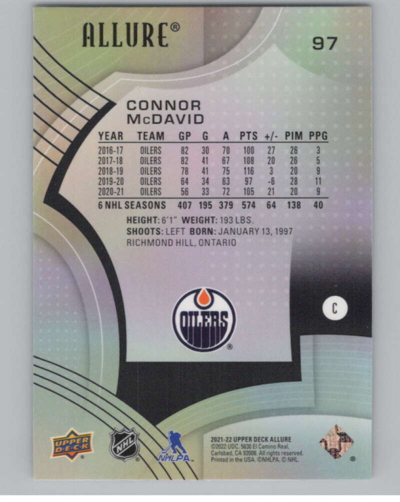 2021-22 Upper Deck Allure #97 Connor McDavid  Edmonton Oilers  V99705 Image 2