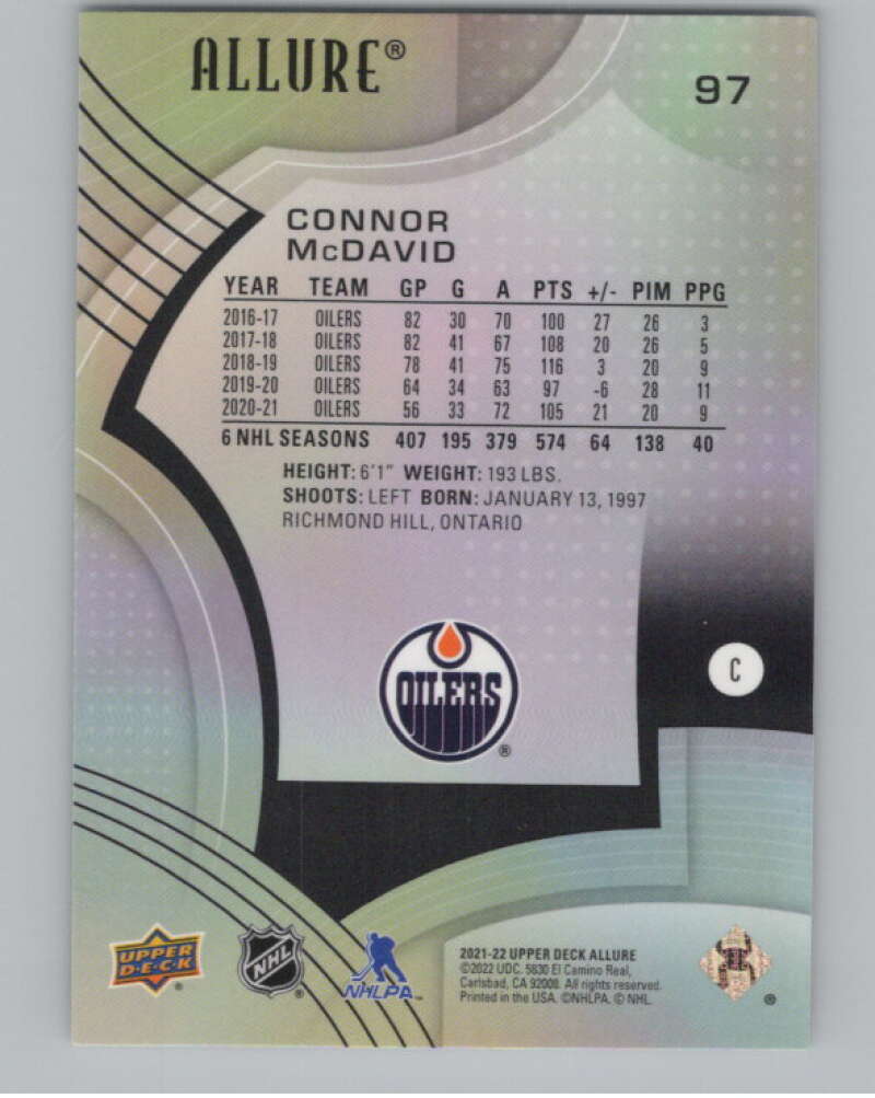 2021-22 Upper Deck Allure #97 Connor McDavid  Edmonton Oilers  V99706 Image 2