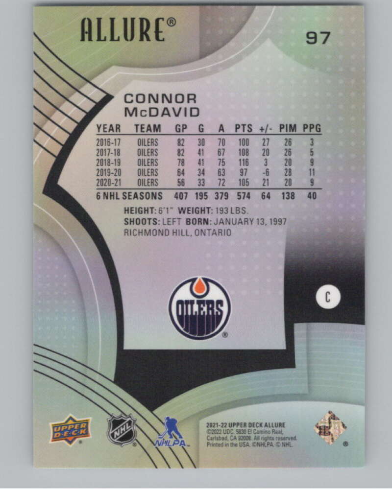 2021-22 Upper Deck Allure #97 Connor McDavid  Edmonton Oilers  V99711 Image 2