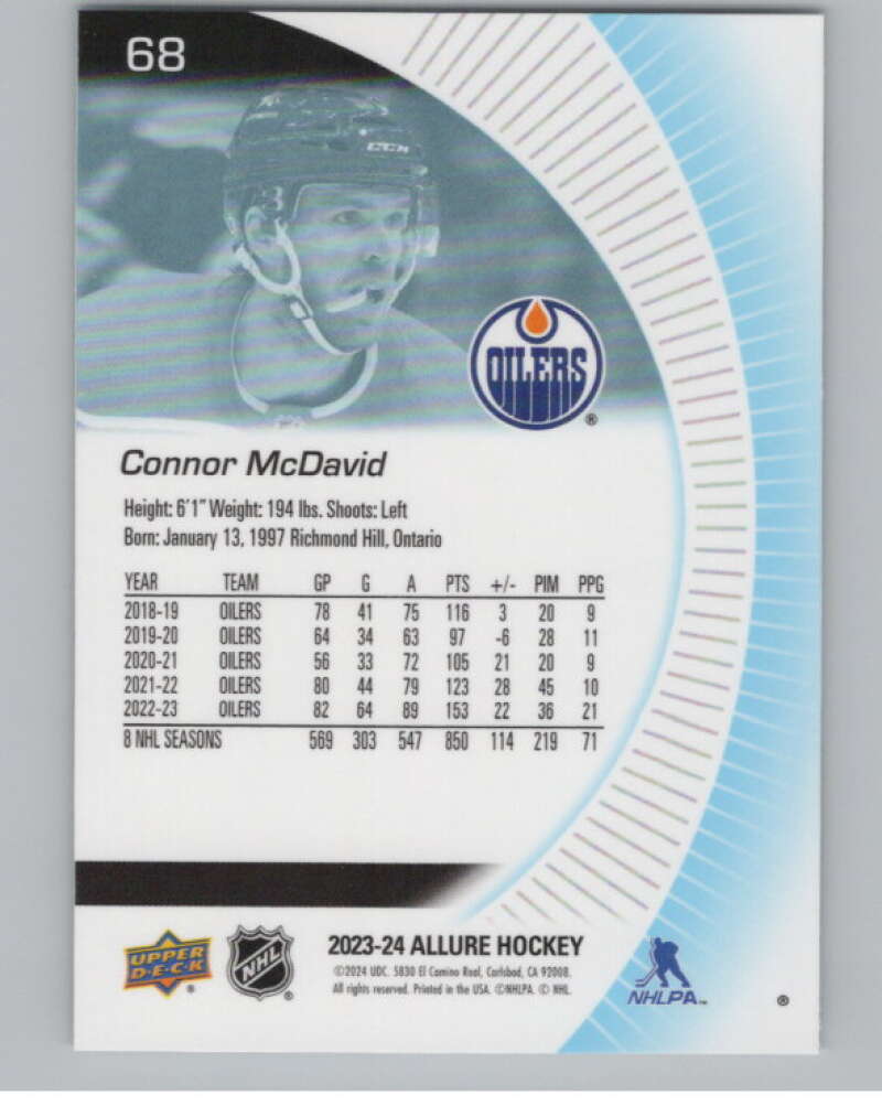 2023-24 Upper Deck Allure #68 Connor McDavid  Edmonton Oilers  V99714 Image 2