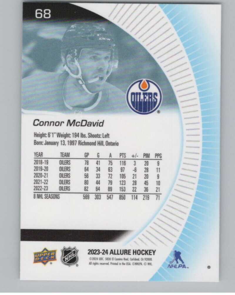 2023-24 Upper Deck Allure #68 Connor McDavid  Edmonton Oilers  V99719 Image 2