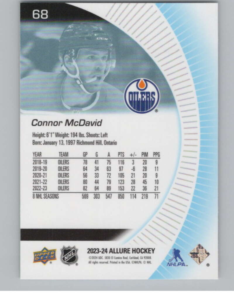 2023-24 Upper Deck Allure #68 Connor McDavid  Edmonton Oilers  V99726 Image 2