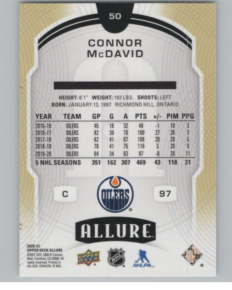 2020-21 Upper Deck Allure #50 Connor McDavid  Edmonton Oilers  V99736 Image 2