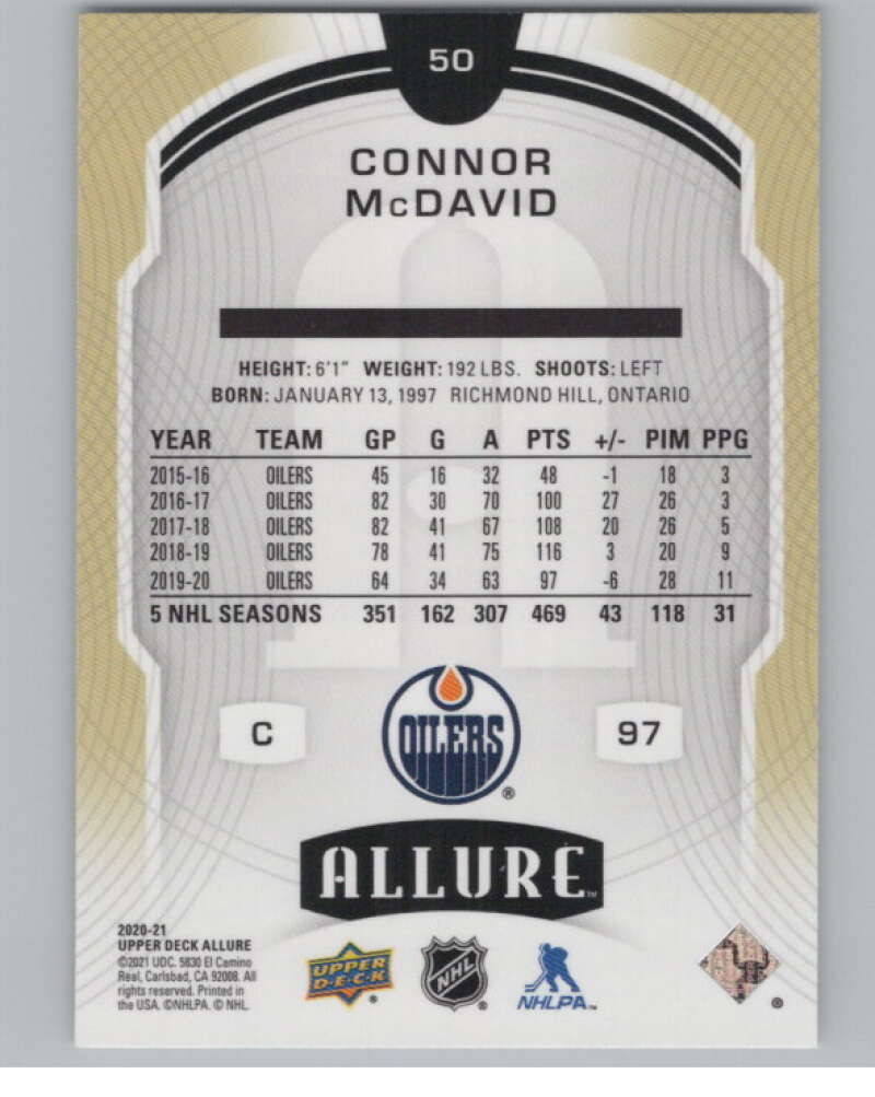 2020-21 Upper Deck Allure #50 Connor McDavid  Edmonton Oilers  V99739 Image 2