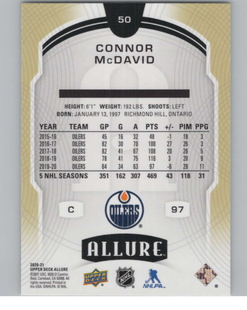 2020-21 Upper Deck Allure #50 Connor McDavid  Edmonton Oilers  V99740 Image 2