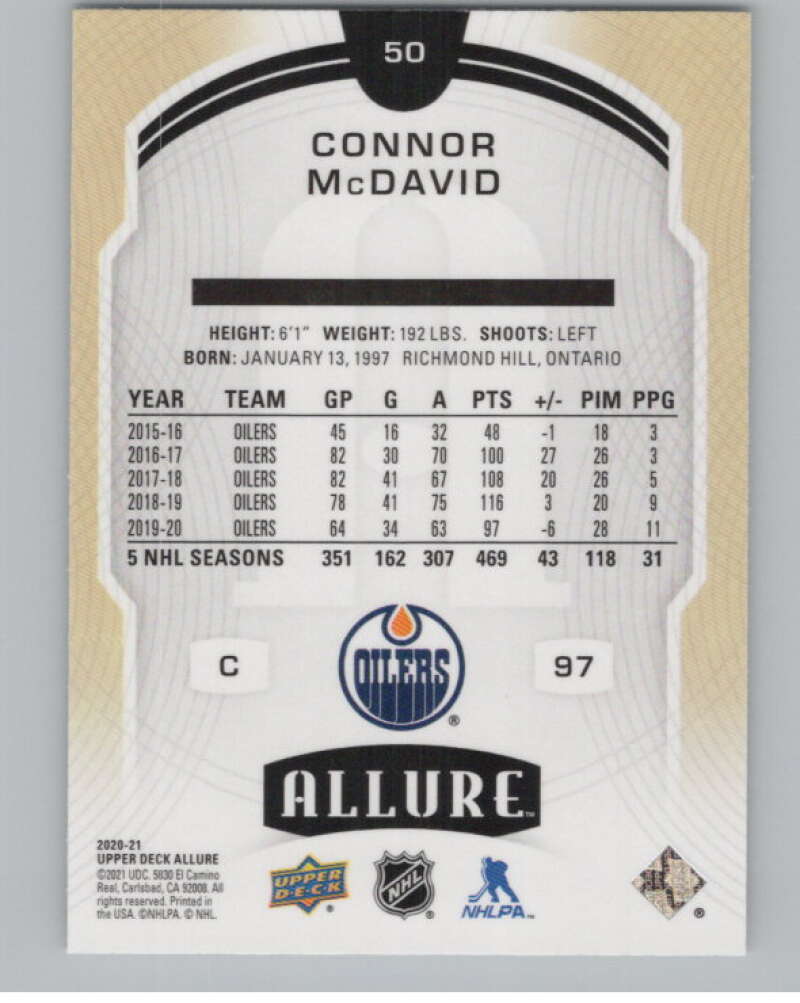 2020-21 Upper Deck Allure #50 Connor McDavid  Edmonton Oilers  V99742 Image 2