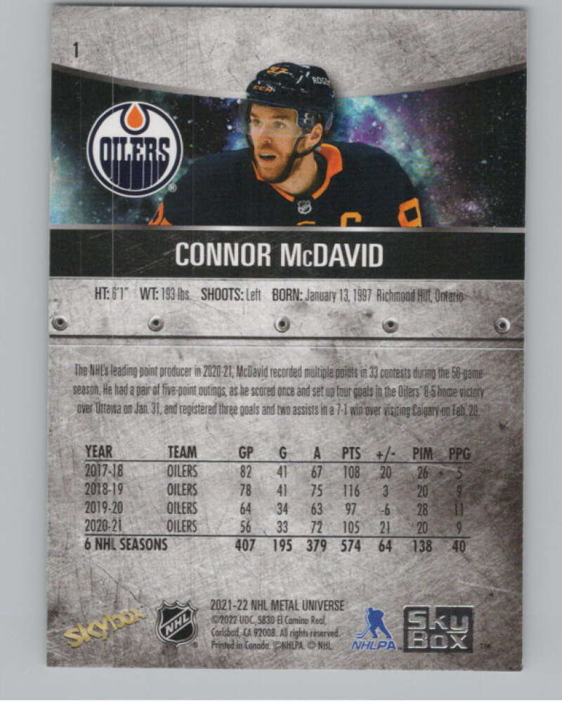 2021-22 Skybox Metal Universe #1 Connor McDavid  Edmonton Oilers  V99753 Image 2