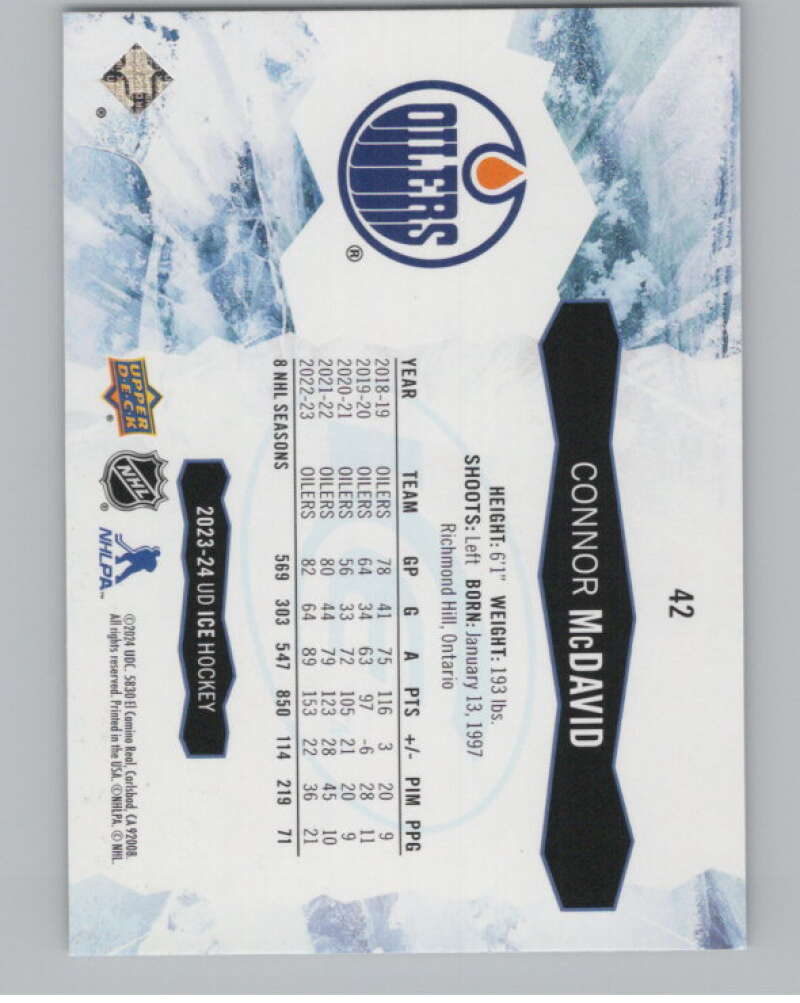 2023-24 Upper Deck Ice #42 Connor McDavid  Edmonton Oilers  V99803 Image 2