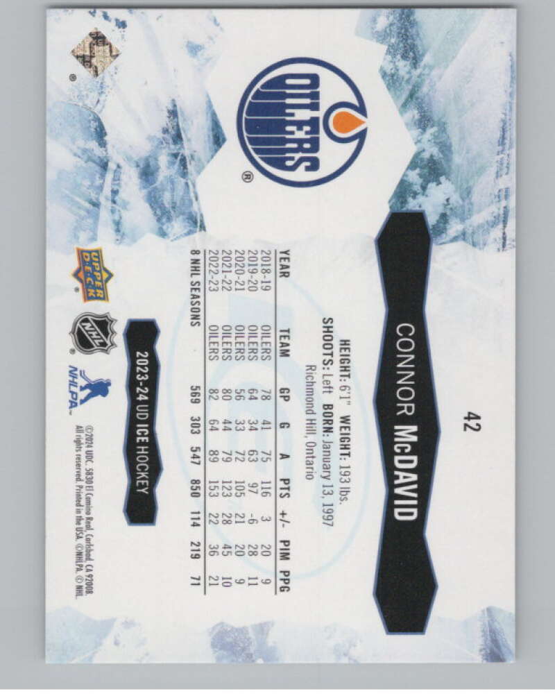 2023-24 Upper Deck Ice #42 Connor McDavid  Edmonton Oilers  V99805 Image 2
