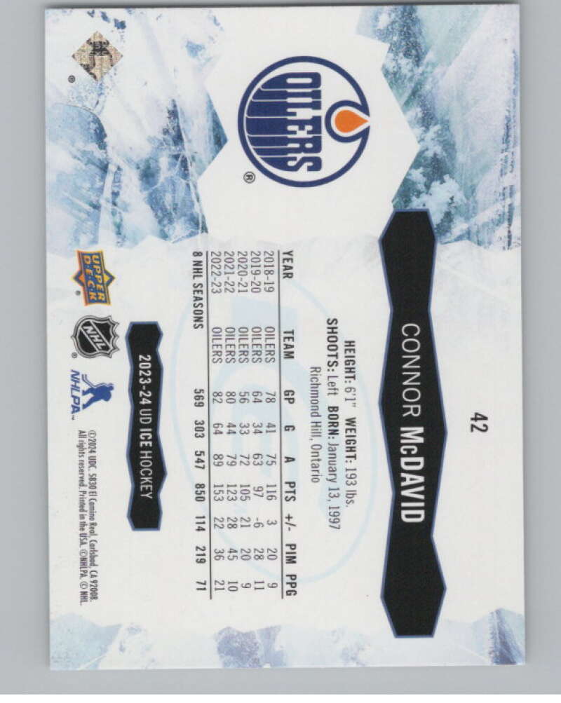 2023-24 Upper Deck Ice #42 Connor McDavid  Edmonton Oilers  V99807 Image 2