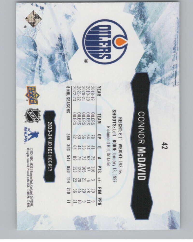2023-24 Upper Deck Ice #42 Connor McDavid  Edmonton Oilers  V99809 Image 2
