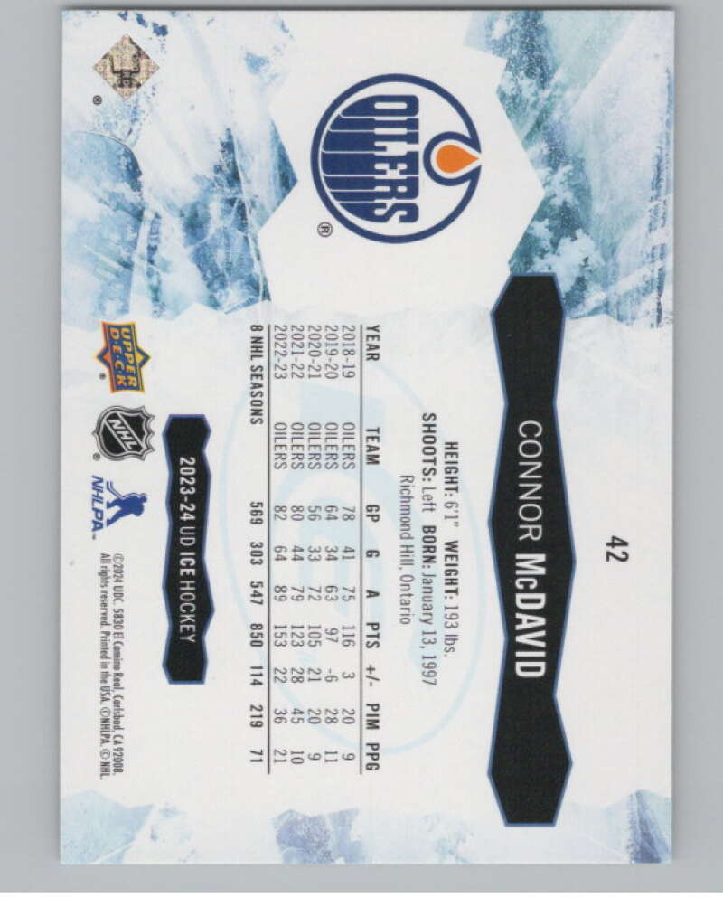 2023-24 Upper Deck Ice #42 Connor McDavid  Edmonton Oilers  V99811 Image 2