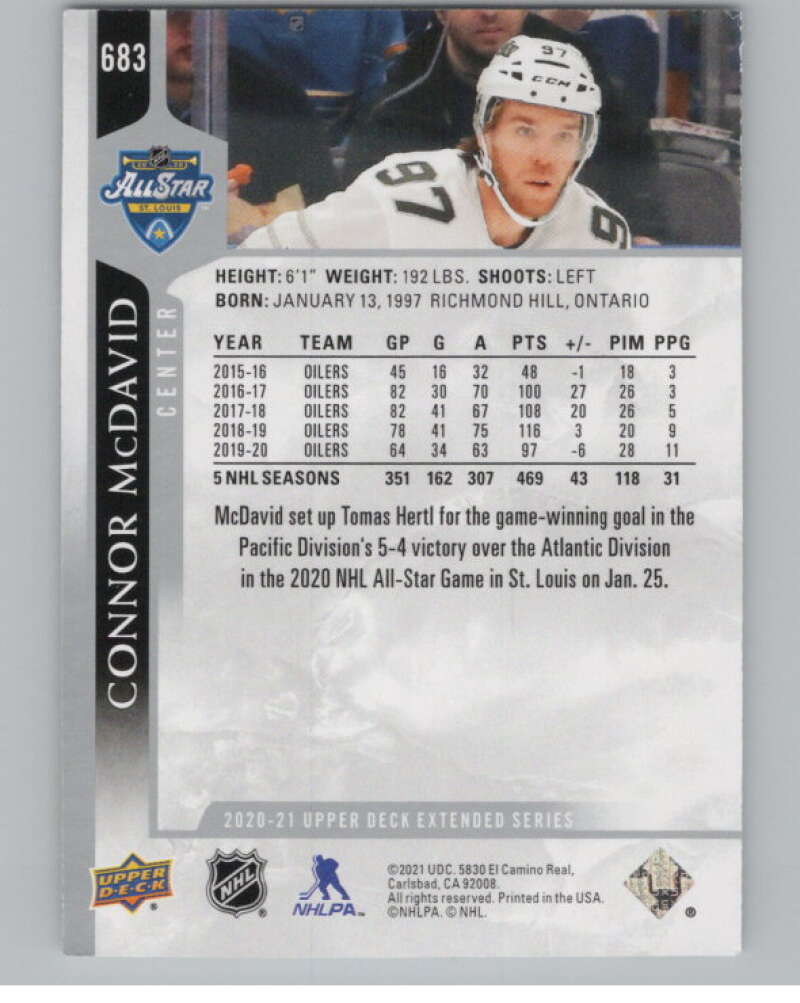 2020-21 Upper Deck Extended Series #683 Connor McDavid  All-Star Team  V99934 Image 2