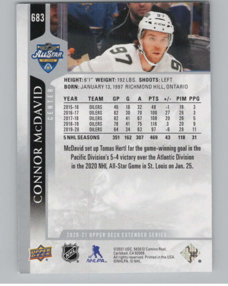 2020-21 Upper Deck Extended Series #683 Connor McDavid  All-Star Team  V99935 Image 2
