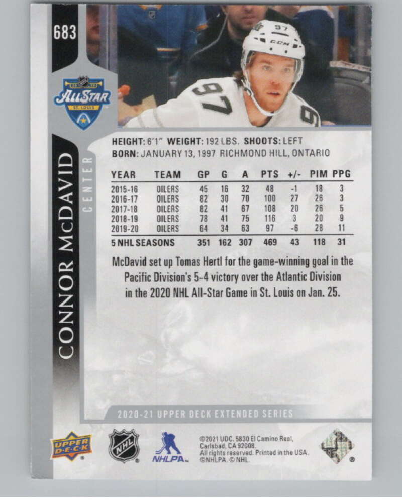 2020-21 Upper Deck Extended Series #683 Connor McDavid  All-Star Team  V99936 Image 2
