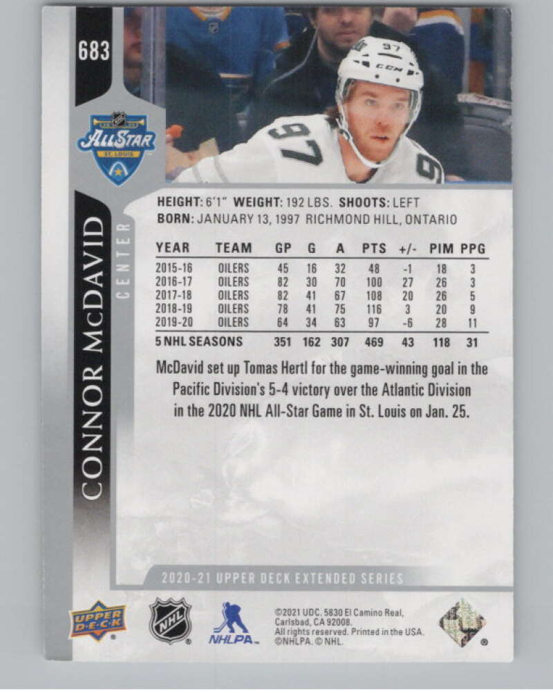 2020-21 Upper Deck Extended Series #683 Connor McDavid  All-Star Team  V99937 Image 2