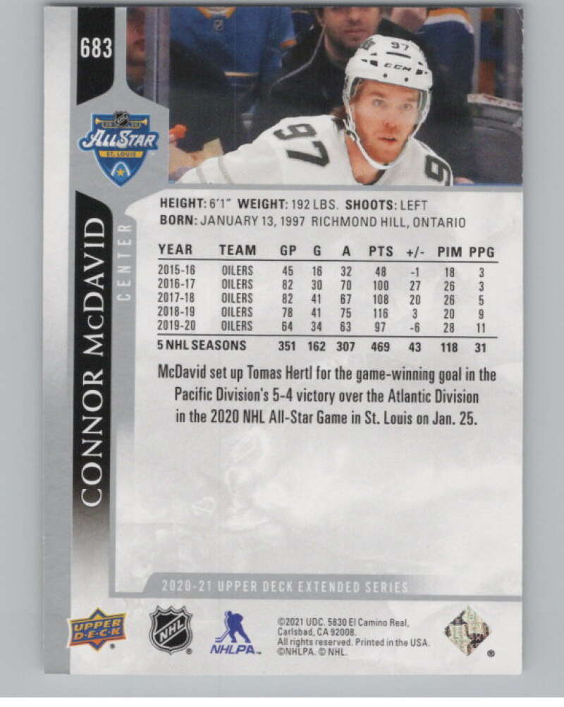 2020-21 Upper Deck Extended Series #683 Connor McDavid  All-Star Team  V99939 Image 2