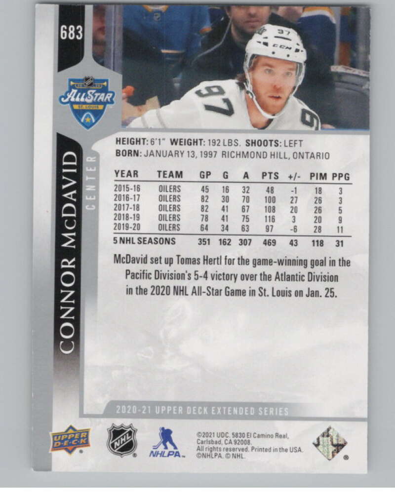 2020-21 Upper Deck Extended Series #683 Connor McDavid  All-Star Team  V99940 Image 2