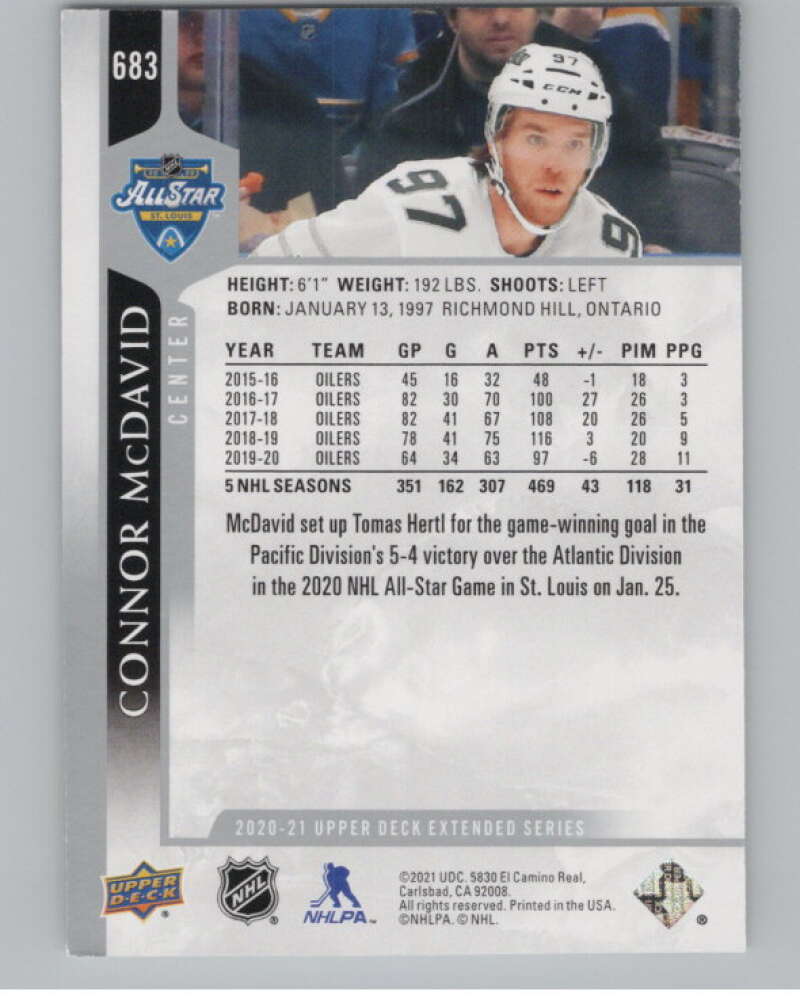 2020-21 Upper Deck Extended Series #683 Connor McDavid  All-Star Team  V99942 Image 2