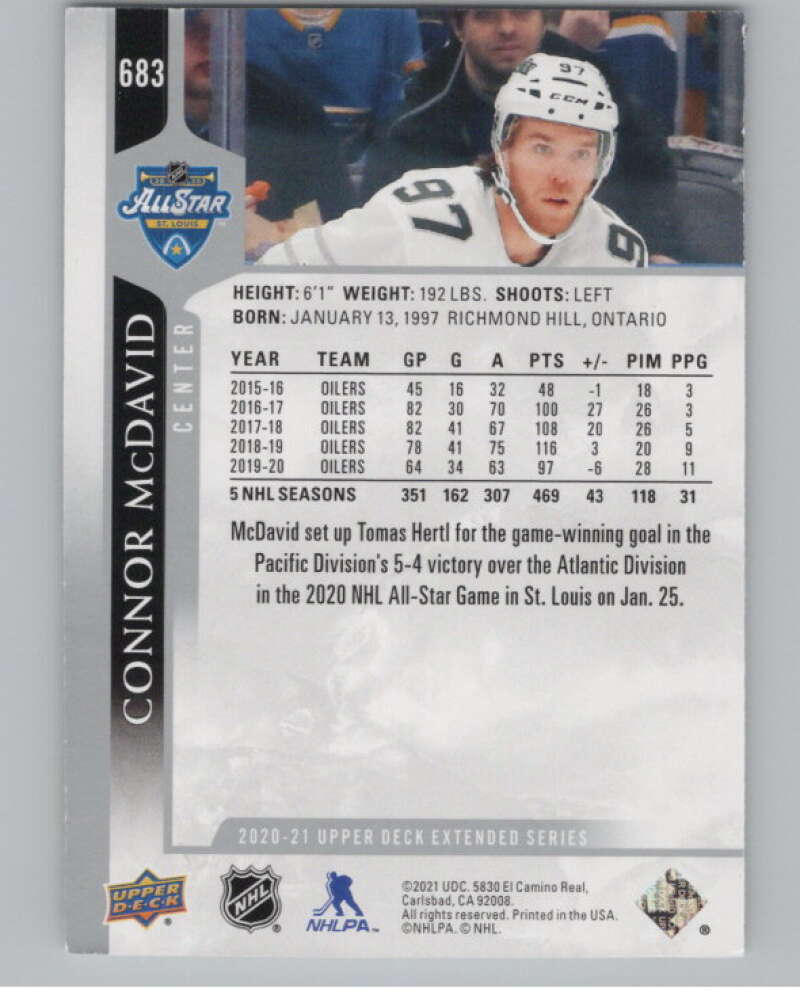 2020-21 Upper Deck Extended Series #683 Connor McDavid  All-Star Team  V99944 Image 2