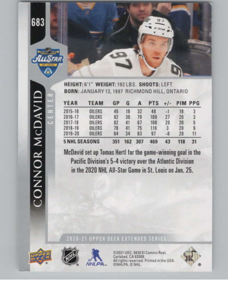 2020-21 Upper Deck Extended Series #683 Connor McDavid  All-Star Team  V99945 Image 2