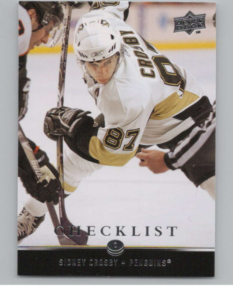2008-09 Upper Deck #200 Sidney Crosby Check List  Pittsburgh Penguins  V100125 Image 1