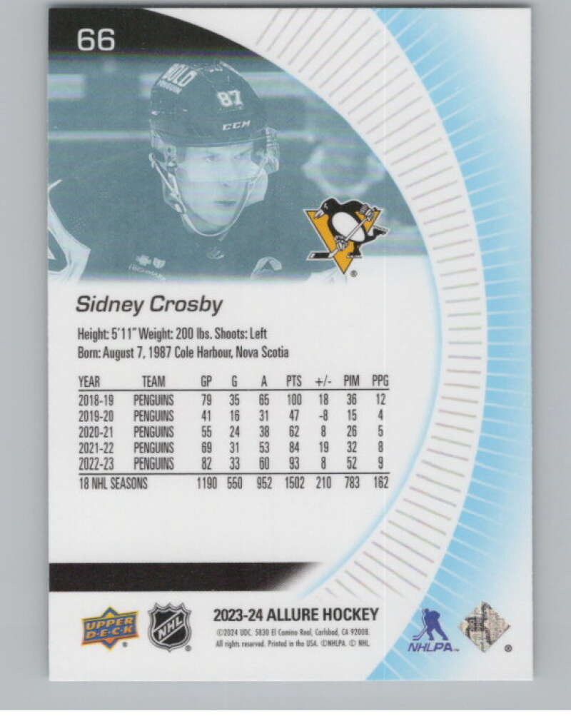 2023-24 Upper Deck Allure #66 Sidney Crosby  Pittsburgh Penguins  V100339 Image 2