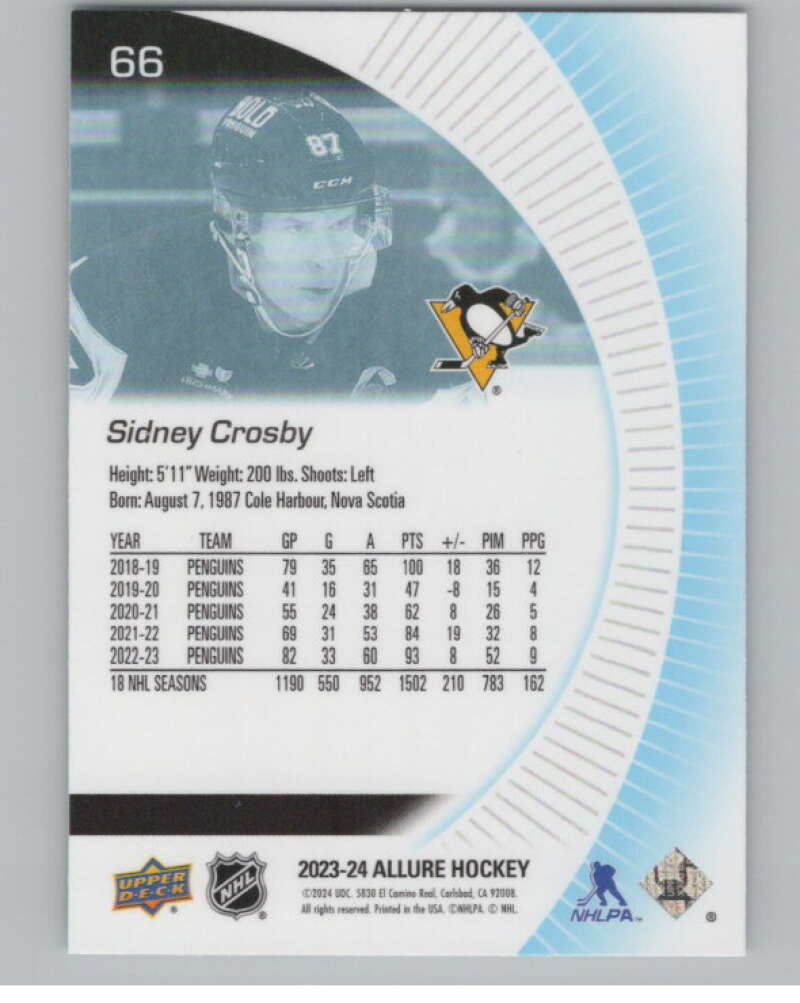 2023-24 Upper Deck Allure #66 Sidney Crosby  Pittsburgh Penguins  V100343 Image 2