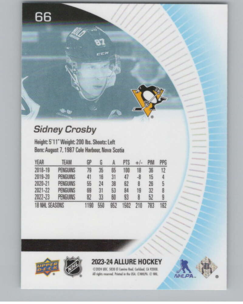 2023-24 Upper Deck Allure #66 Sidney Crosby  Pittsburgh Penguins  V100344 Image 2
