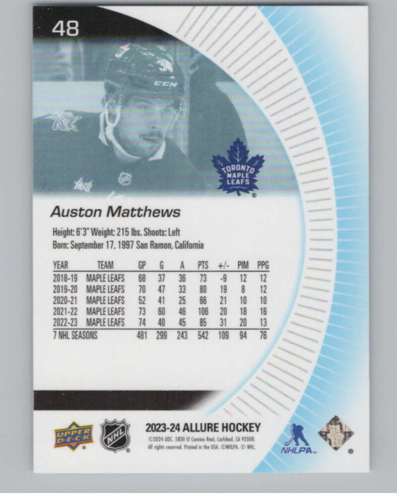 2023-24 Upper Deck Allure #48 Auston Matthews  Toronto Maple Leafs  V100612 Image 2