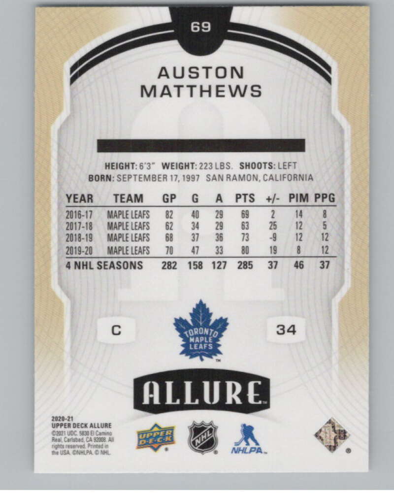 2020-21 Upper Deck Allure #69 Auston Matthews  Toronto Maple Leafs  V100640 Image 2