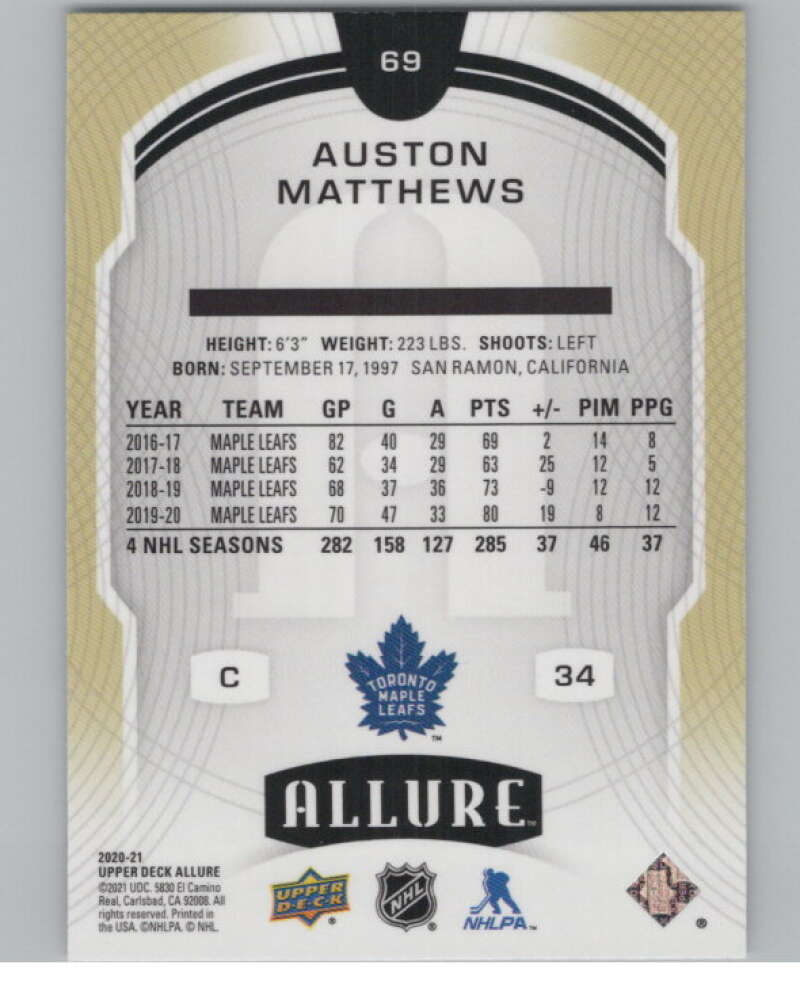 2020-21 Upper Deck Allure #69 Auston Matthews  Toronto Maple Leafs  V100650 Image 2
