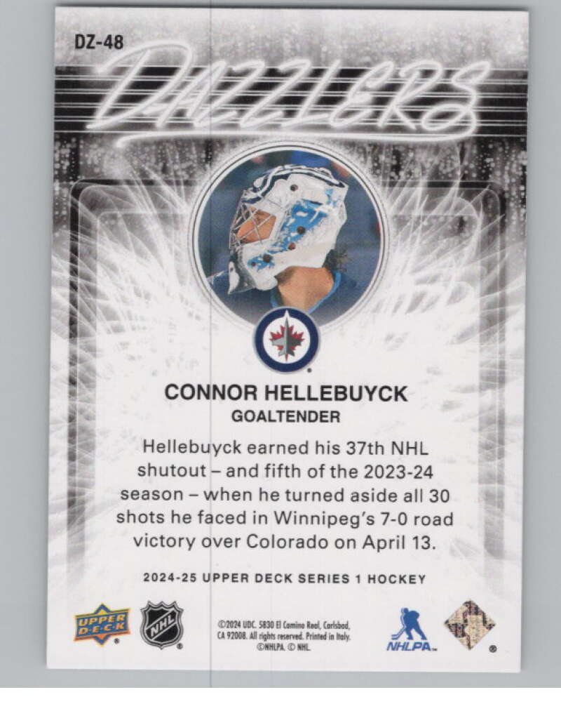 2024-25 Upper Deck Dazzlers Blue #DZ-48 Connor Hellebuyck Jets  V100847 Image 2