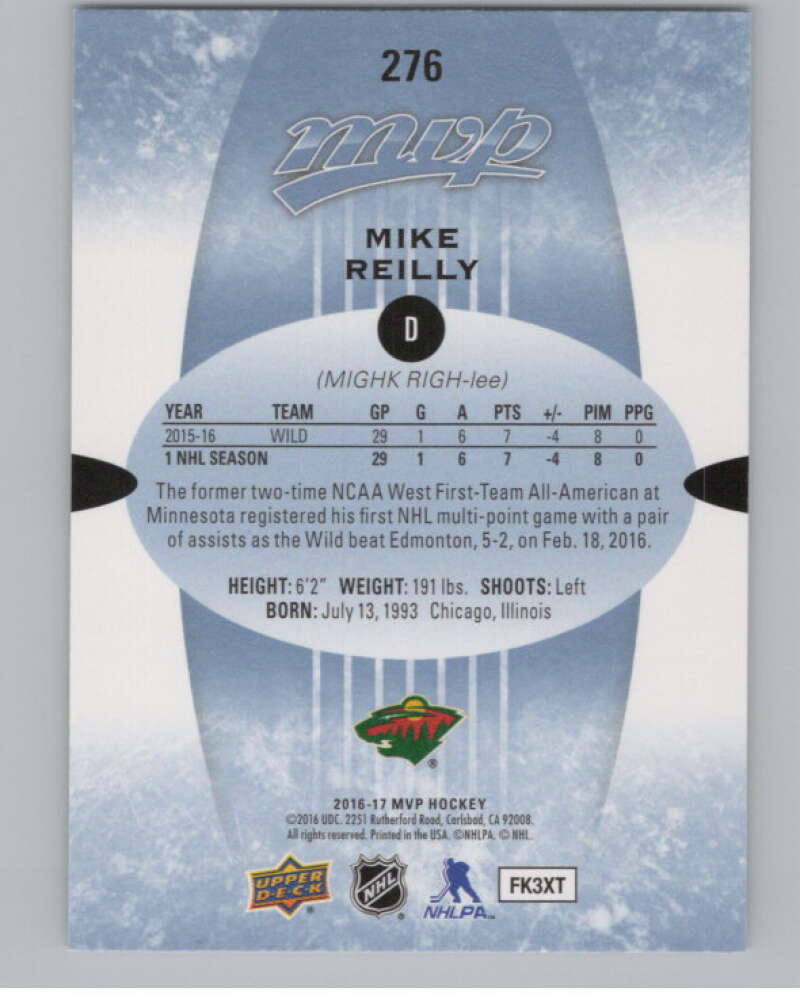 2016-17 Upper Deck MVP #276 Mike Reilly  Minnesota Wild  V100855 Image 2