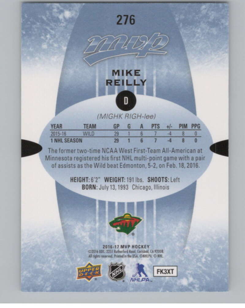 2016-17 Upper Deck MVP #276 Mike Reilly  Minnesota Wild  V100857 Image 2