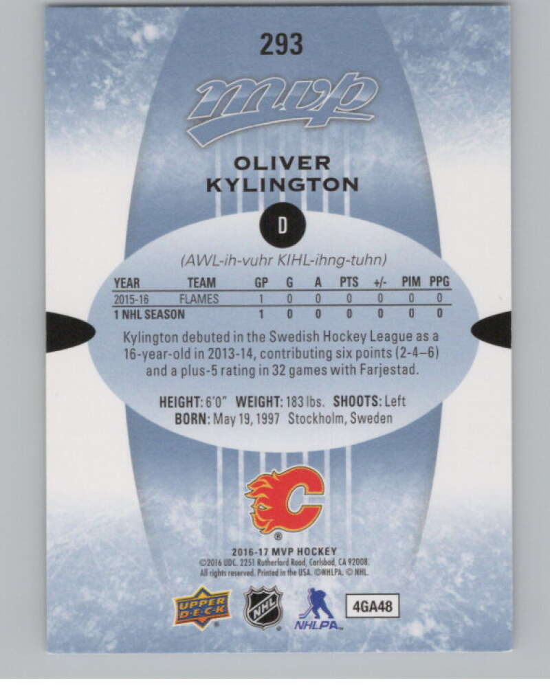 2016-17 Upper Deck MVP #293 Oliver Kylington  Calgary Flames  V100868 Image 2