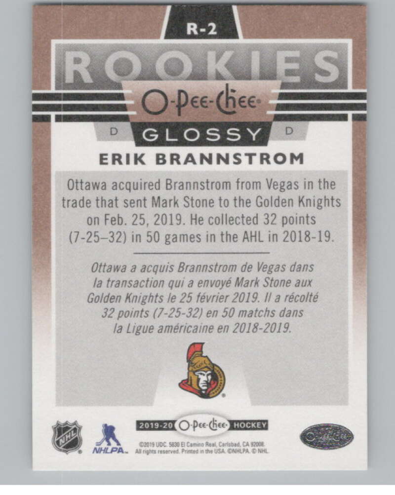2019-20 Upper Deck OPC Glossy Rookies Copper #R-2 Erik Brannstrom  V100874 Image 2