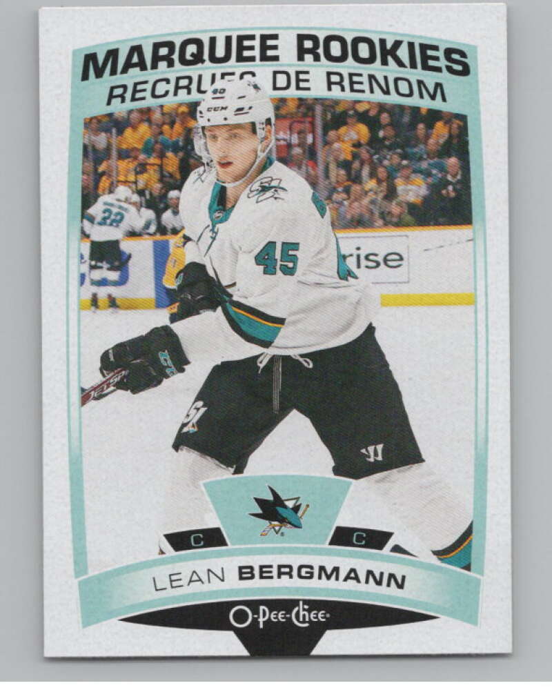 2019-20 O-Pee-Chee #648 Lean Bergmann  RC Rookie San Jose Sharks  V100921 Image 1