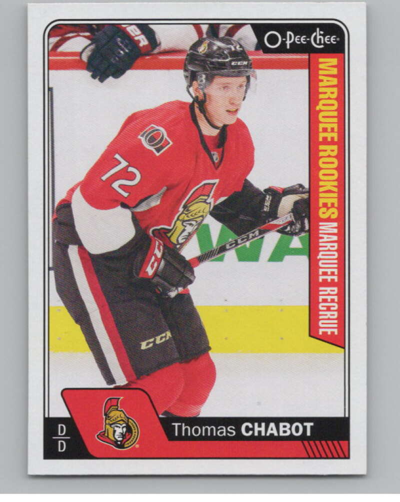 2016-17 O-Pee-Chee #683 Thomas Chabot  RC Rookie Ottawa Senators  V100935 Image 1