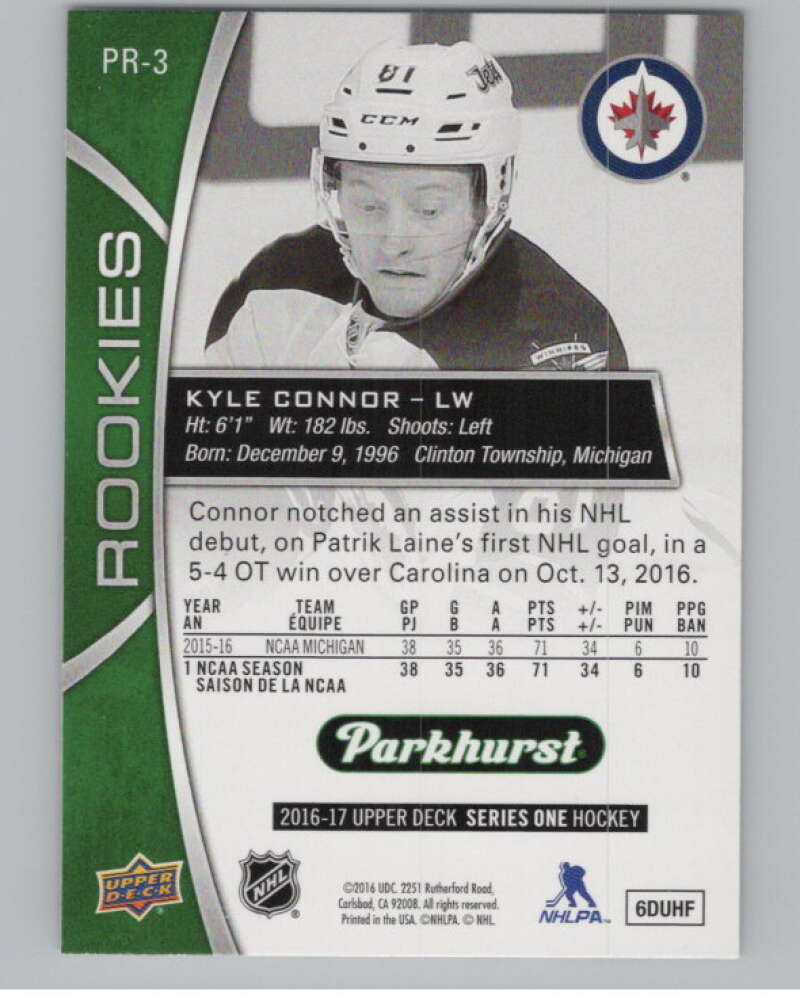 2016-17 Upper Deck Parkhurst Rookies Previews #PR-3 Kyle Connor  V100962 Image 2